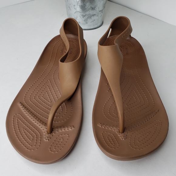 crocs sexi flip bronze